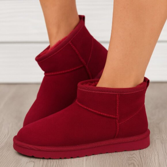 NEW LAMO Winter White Suede Kora Short Ankle Boots for women in red 1025 3m2 - Picture 5 of 5